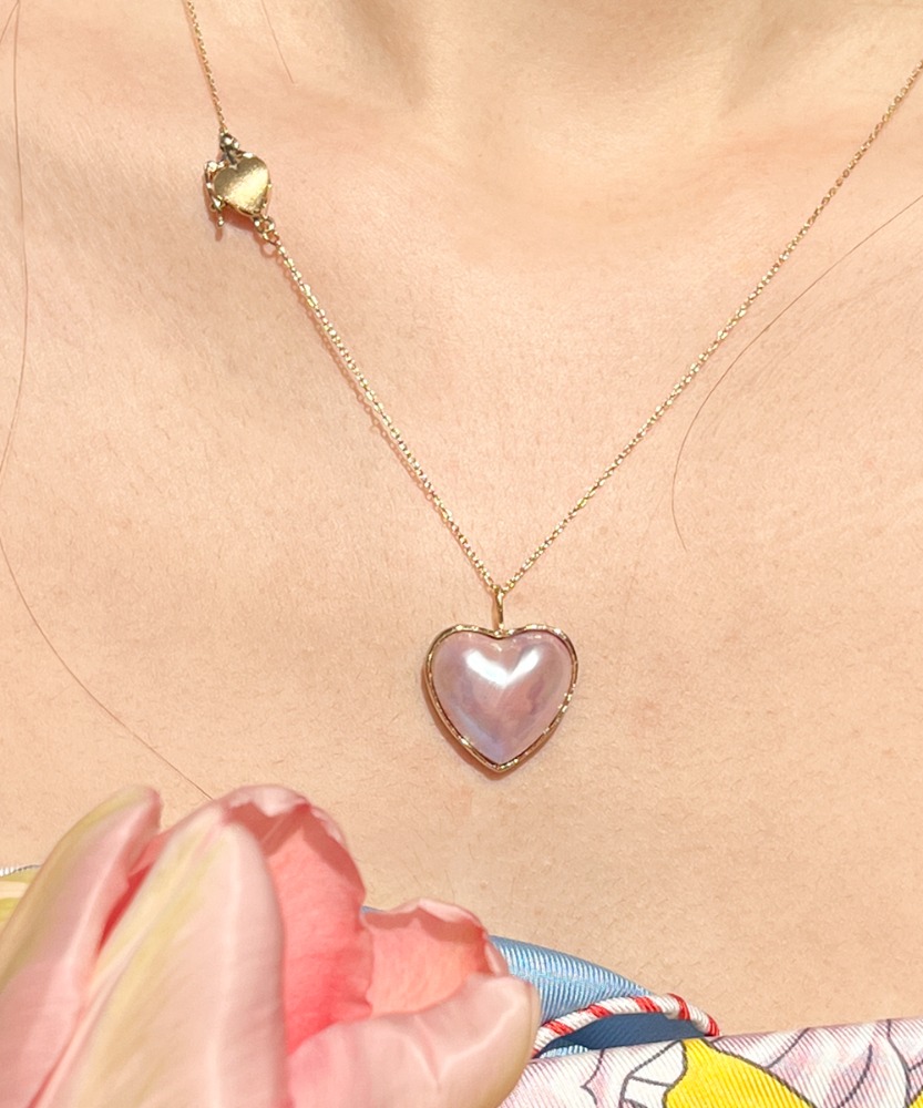 Mabe pink heart Necklace
